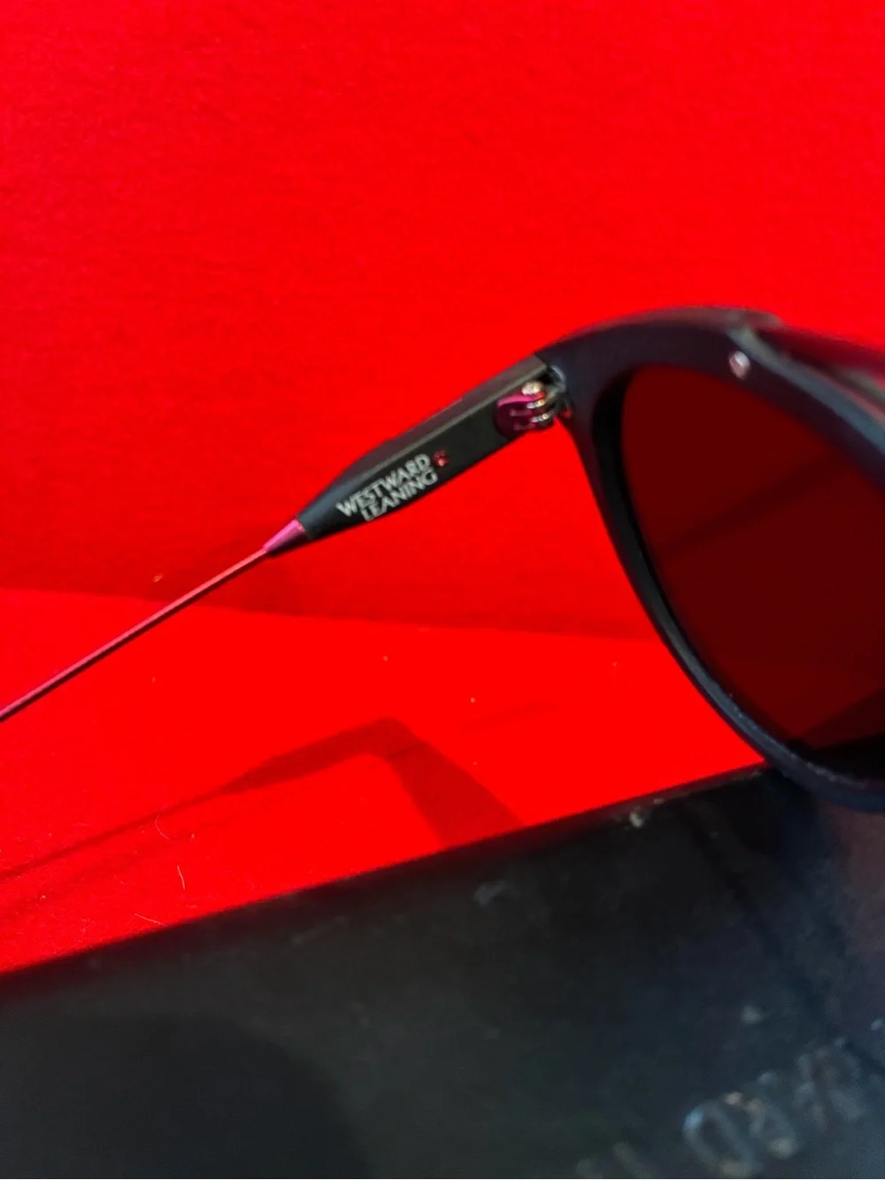 Westward Leaning Double Bridge black and red Sunglasses